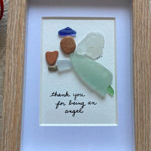Beach Glass Angel Shadow Box