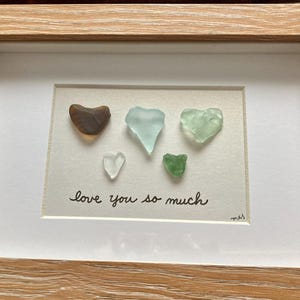 Beach Glass Hearts Shadow Box