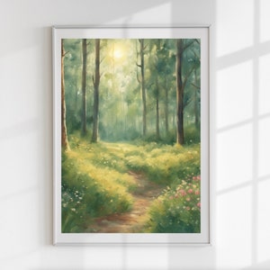 Poster Wald,Wald Poster,Wald Poster,Wald Poster,Waldlichtung,Digitales Poster,Natur Print,Waldlichtung, Waldreinigung Poster,Natur
