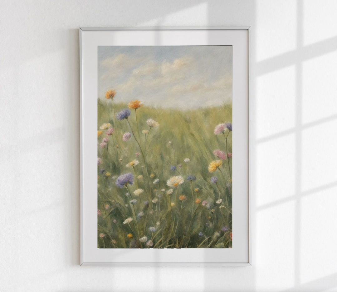 Flower Pastel Painting Print, Flower Print, Rustic Flower Print, Rustic ...