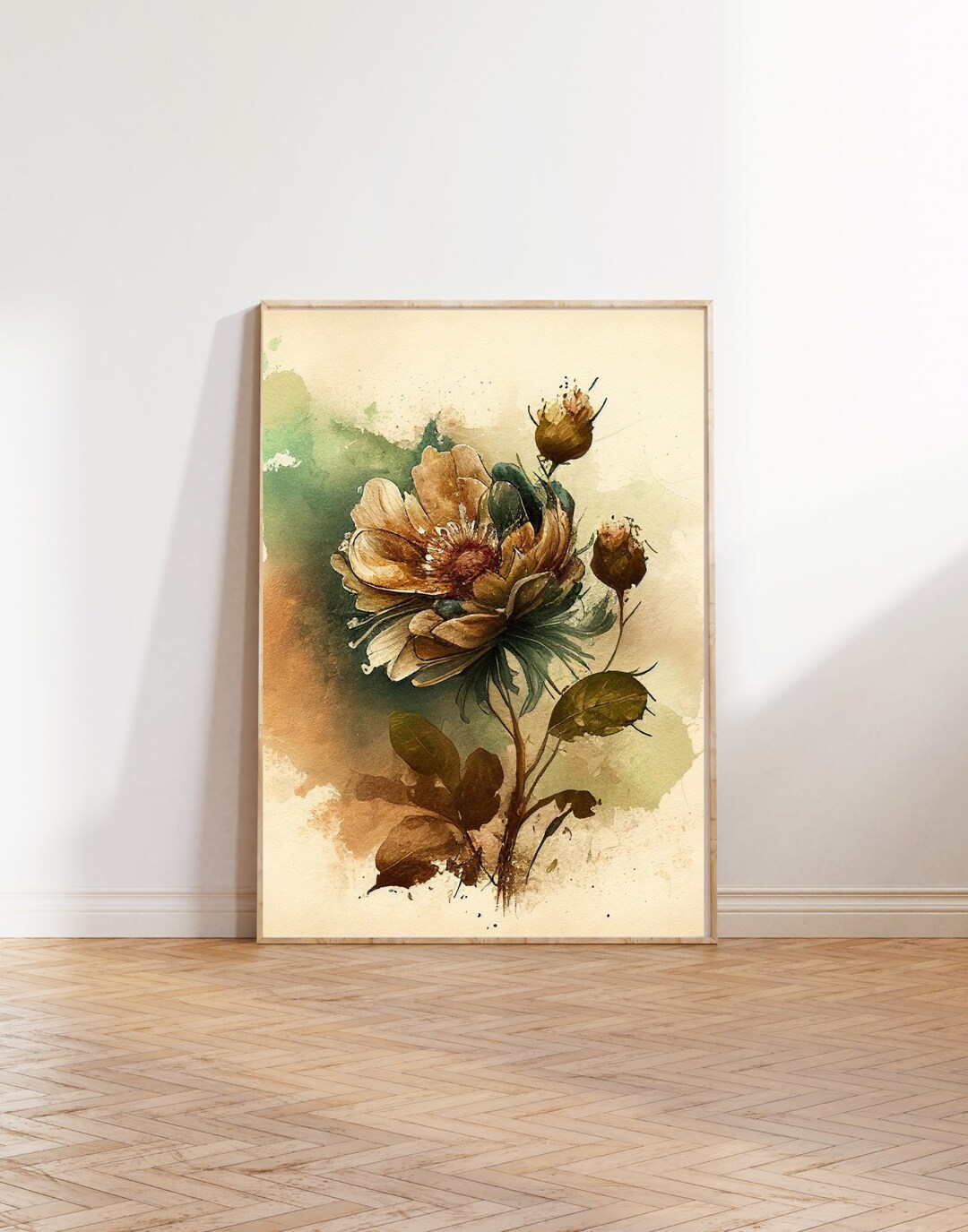 Flower Oil Painting Print, Flower Print, Rustic Flower Print, Rustic ...
