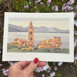 Cartolina acquerello dall'Italia - "Gaeta e mio amore" di LizaBeta