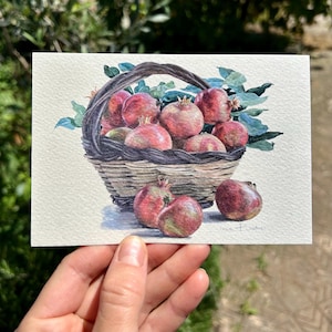 Cesto di melograno – Cartolina artistica (A5)