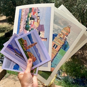 Set di cartoline italiane – Acquerello di LizaBeta / Set di 5 cartoline A6 / Stampate o digitali