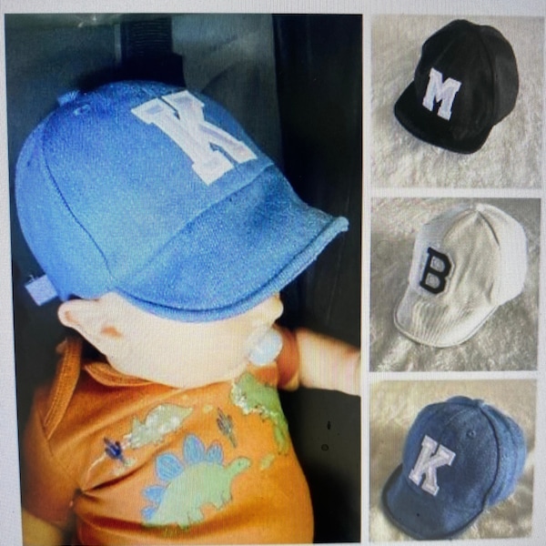 A-Z Embroidered monogram  baseball hat / toddler Custom / Personalized Hat / Initial Cap / Patch Hat / varsity letter small baby /soft