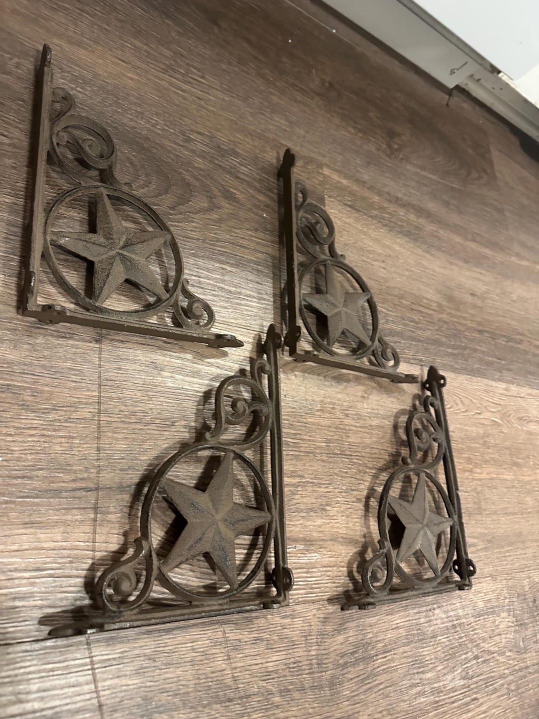 thumbnail image 2 of Cast Iron TEXAS Wall Star With Circle Bezel – 7.5 Inch Heavy Rustic Western Decor 2 of 6
