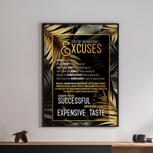 Stop Making Excuses Quotes Printables, Motivational Quote wall art Inspirational quotes Motivation Printable wall art, digital download