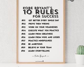 Minimalist Mamba Mentality Quote Kobe Bryant’s Poster, NBA Sports, Printable NBA Poster, Teenager kid basketball gift, NBA Basketball poster