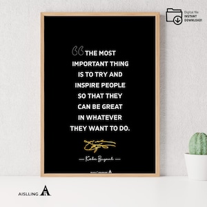 Kobe Bryant  Quotes, NBA Sports, Printable NBA Poster, Teenager kid basketball gift, NBA poster,  Basketball Black Mamba- 1