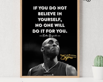 Kobe Bryant Mamba Mentality Quotes, NBA Sports, Printable NBA Poster,  Teenager kid basketball gift, NBA poster, Basketball Black Mamba