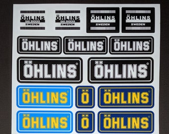 Ohlins shock stickers 21 stickers decal Aprilia Ducati Kawasaki