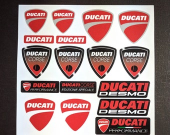 Juego de pegatinas para motos Ducati Corse Calcomanías