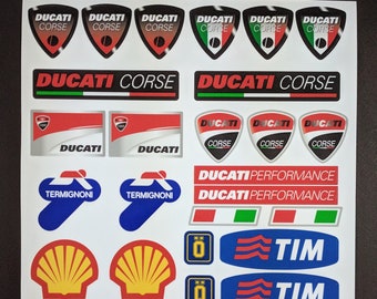 Set adesivi DUCATI Corse, OHLINS, TIM, Advance, Termignoni