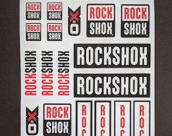 Rock Shox Fork Bike Shock Decal Sheet 22 adesivi Set bicicletta laminata