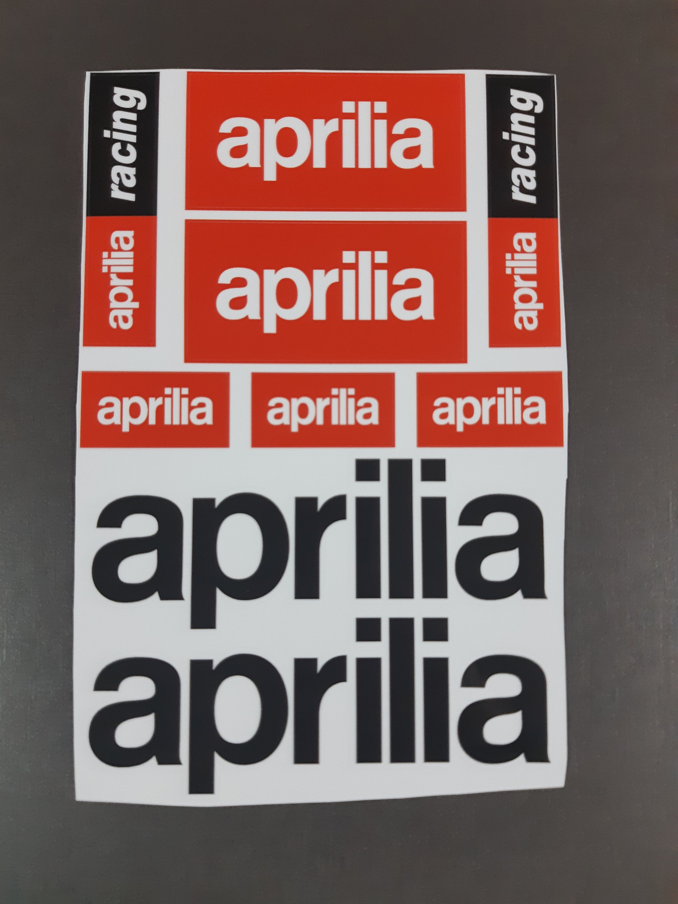 Aprilia Italian flag text Motorcycle graphics stickers decals x 2PCS LARGE  SIZE