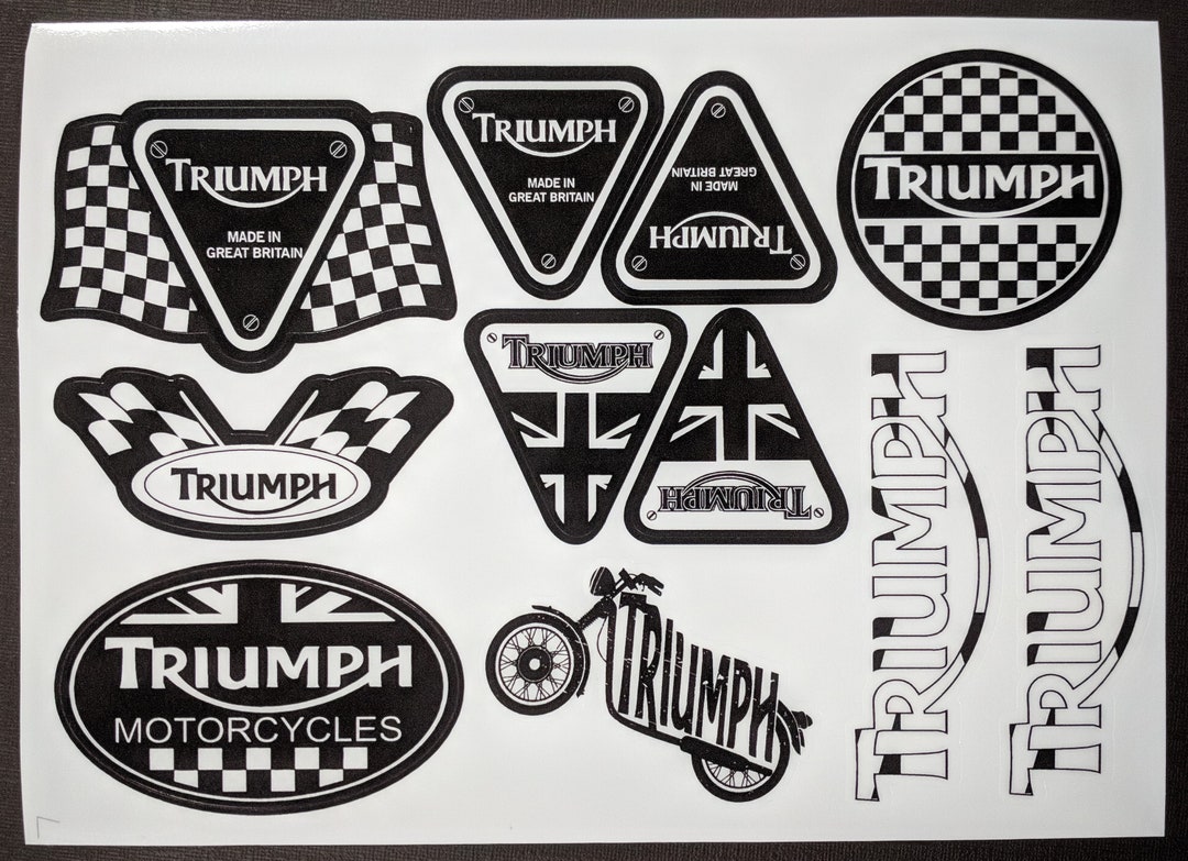 Triumph Rcing Sticker Triumph GP Car Auto Motorcycle Window Laptop Decals Set 11 Stickers ...