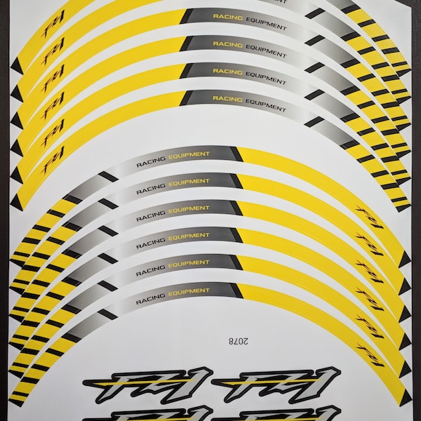 Yamaha Fazer FZ1 Motorcycle Decals Wheel Sticker Strips FZ-1 Yellow