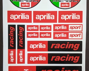 Aprilia Racing motorcycle decals 17 stickers set rsv rsv4 tuono RS Laminated