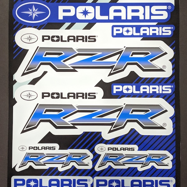 Polaris RZR Razor Sticker Decal Sheet Ink Blue