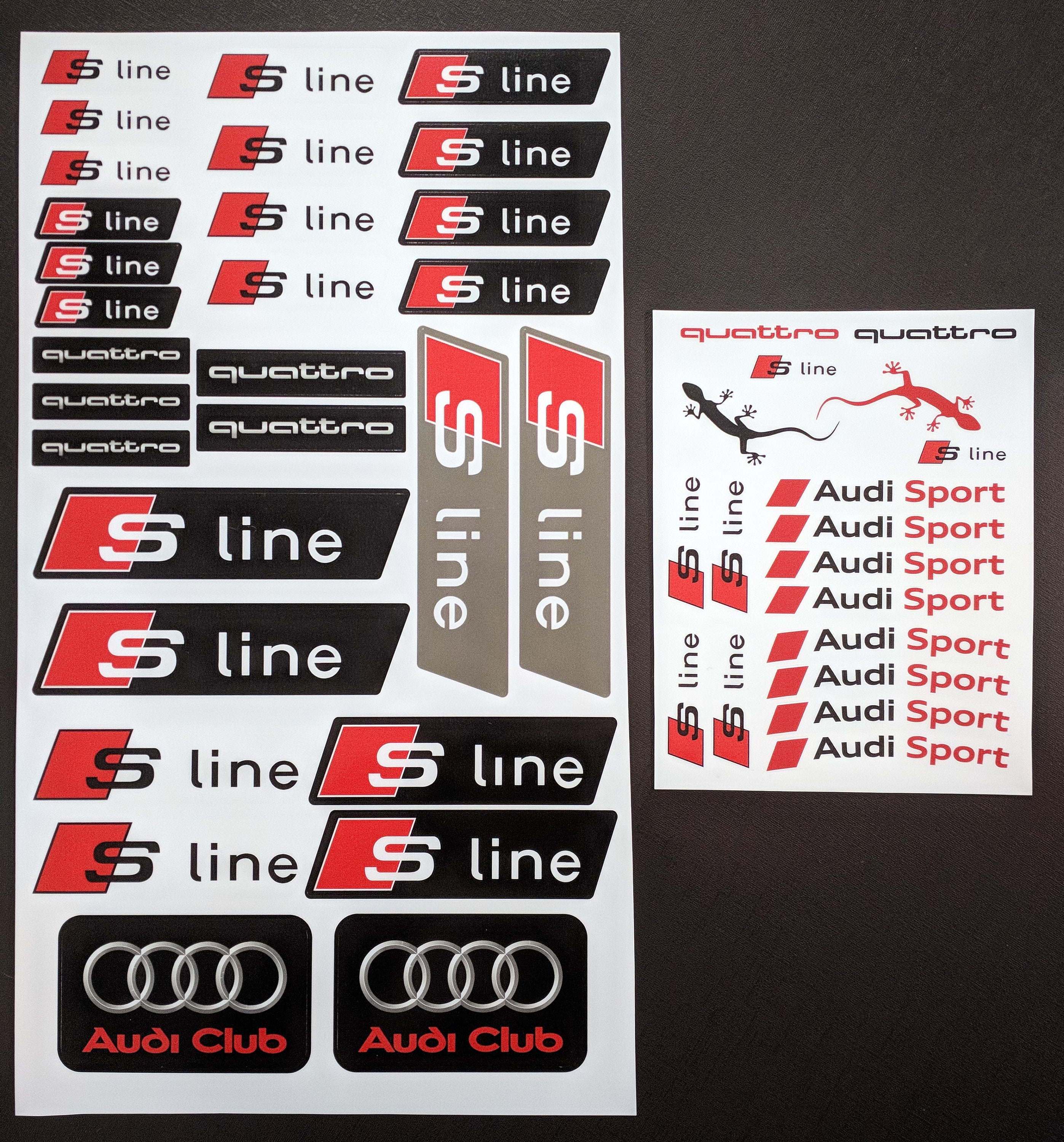 2X AUDI S LINE SLINE Lenkrad Emblem logo chrom aufkleber stiker