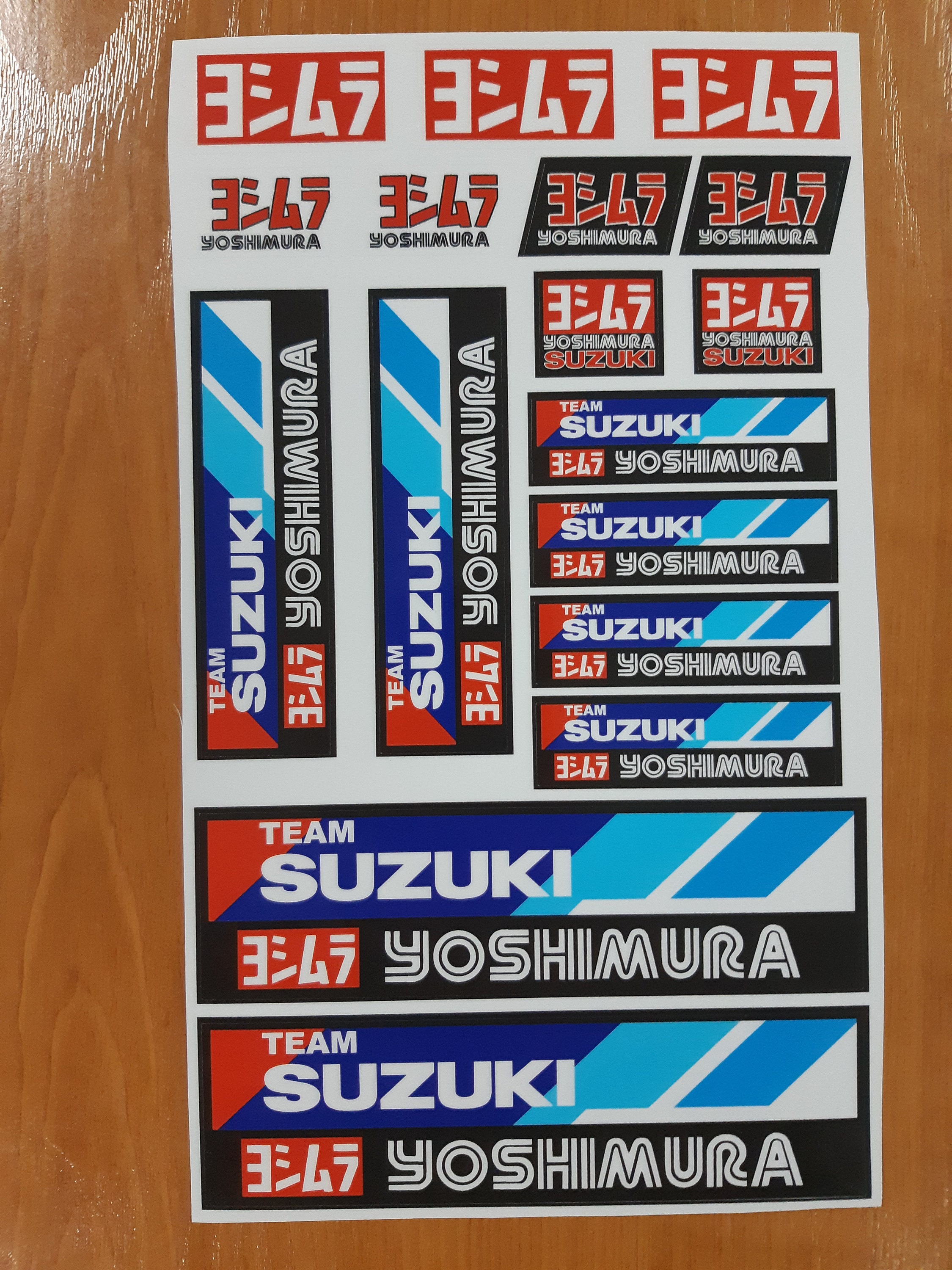 TEAM SUZIKI YOSHIMURA Motorcycle Decal Sticker Graphic Set Vinyl Adhesive 5  Pcs - Cycle Decal