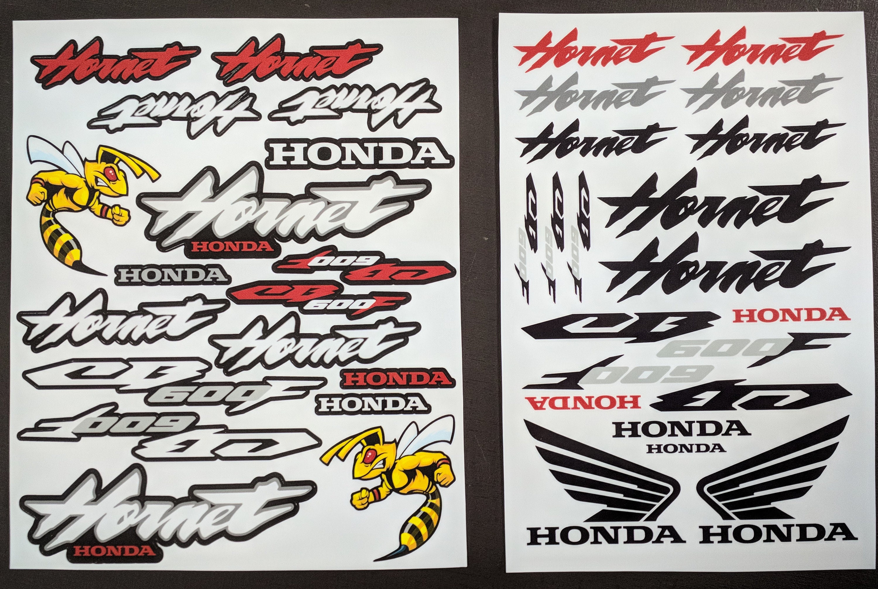 Hornet CB600F Motorcycle Fairing Quality Stickers Decal Set