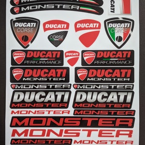 Ducati Monster 696 797 821 Moto 54 Adesivi Set Decalcomanie 1200 S Rosso immagine 2