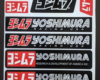 Set di 14 adesivi metallici per scarico Suzuki Honda Yoshimura per moto