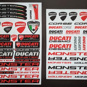 Ducati Monster 696 797 821 Motorcycle 54 Stickers Set Decals 1200 S Red image 1