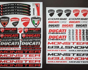 Ducati Monster 696 797 821 Moto 54 Adesivi Set Decalcomanie 1200 S Rosso