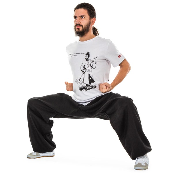 Pantalon de yoga Kung Fu en lin et coton (lourd) – Pour les arts martiaux, le Tai Chi, l'entraînement, la méditation, décontracté