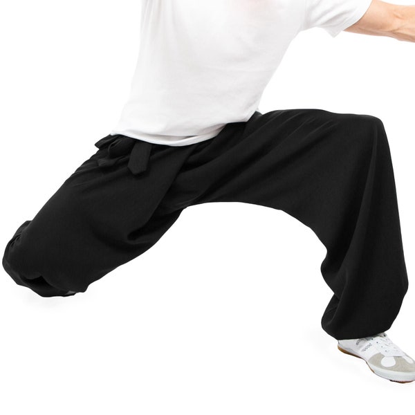 Pantalon de pêcheur en coton et lin (léger), Kung Fu Yoga, pour Arts martiaux, Tai Chi, entraînement, méditation, décontracté