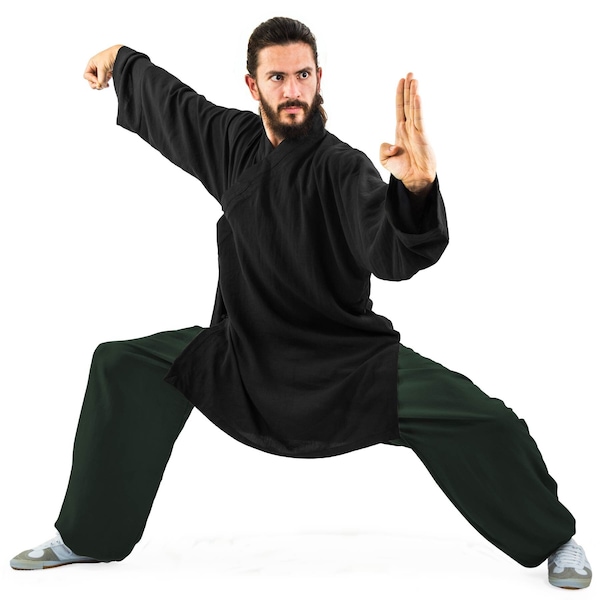 Cotton Linen (light) Kung Fu Qi Gong Tai Chi Shirt - For Martial Arts Jacket Diagonal Collar Longarm