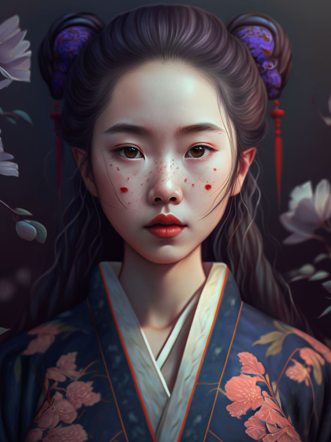 Japanese Girl Ai Art Print Printable Wall Art Ai Generated Etsy
