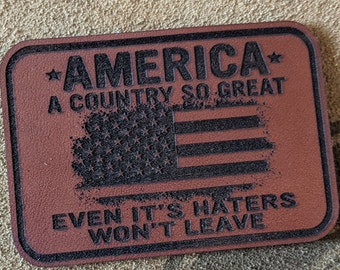 America, Patriot, Merica, Group Therapy, 2A, Pride Flag, USA, Pronouns 100% Genuine Leather Patch