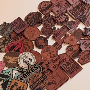 Customizable Genuine Leather or Leatherette Patch for Hats, Jackets & Accessories