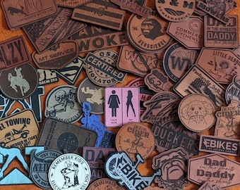 Personalized Genuine Leather or Leatherette Patch for Custom Trucker Hats, Snapbacks & Vintage Caps