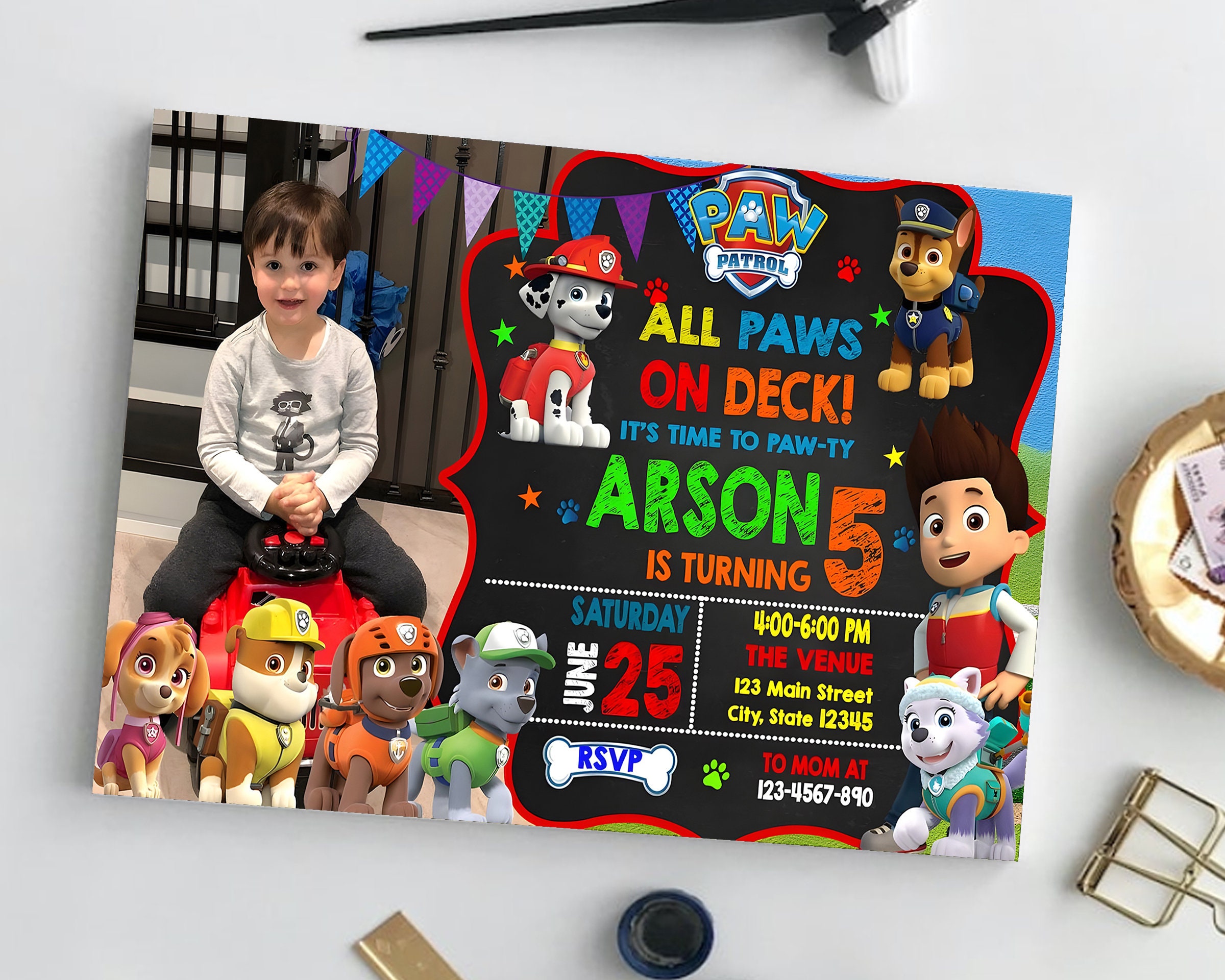 Paw Patrol Birthday Invitation Paw Invitation Personalize - Etsy Canada