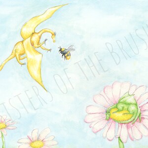 Summer Chilling - Watercolour Painting - Digital Download - Cute Dragon Painting