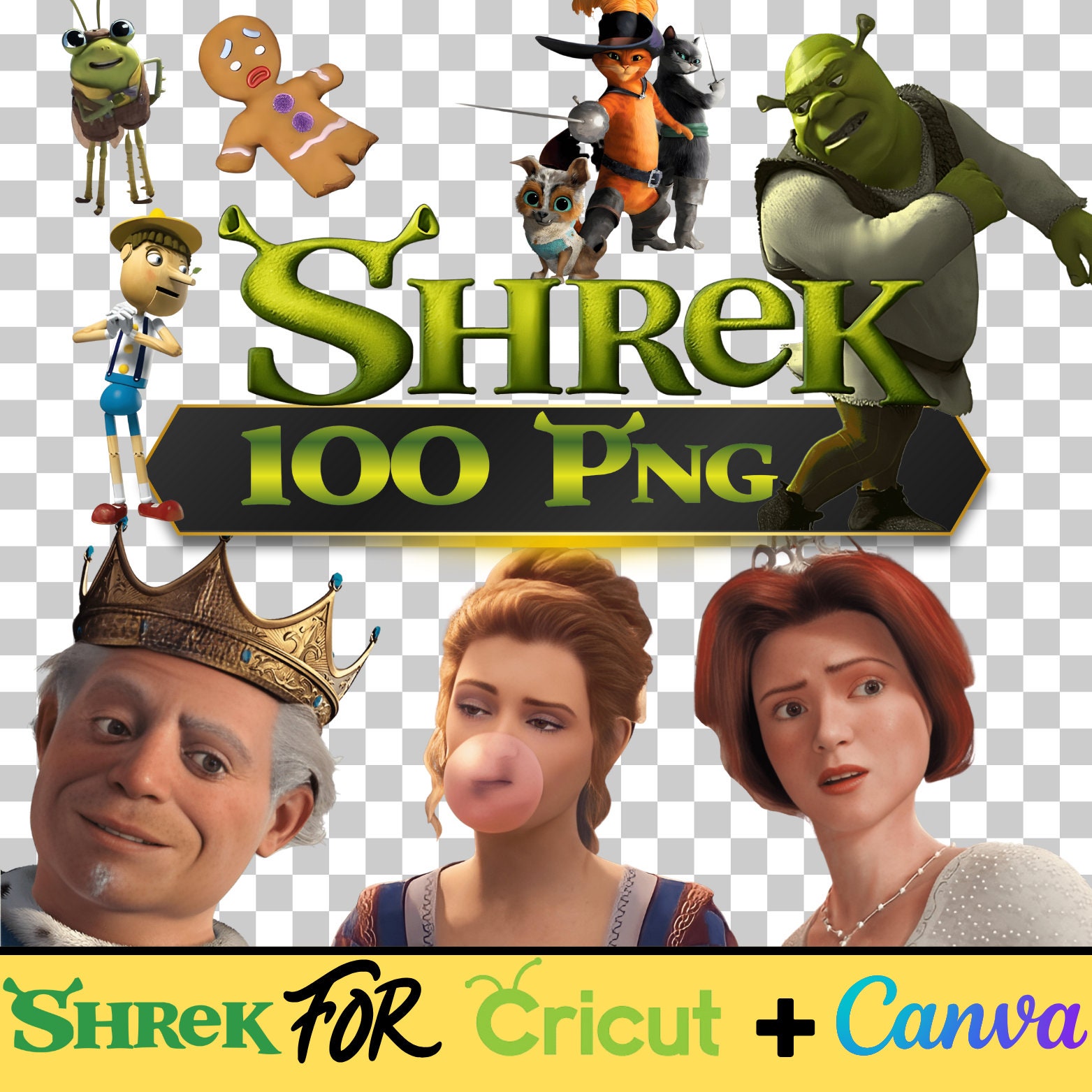 Shrek Shrek Png File Png Bundle Vector Cricut Silhouette 