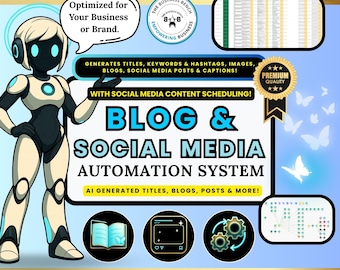 Sistema di automazione dei post di blog e social media: creazione di post e blog tramite intelligenza artificiale / Strumenti di produttività per l'automazione Marketing, crescita aziendale