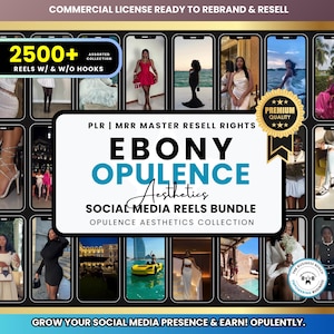 Melanin Luxe Aesthetic Reels, Melanin Luxury Reels, Melanin Reels, Faceless Videos, Faceless Digital Marketing, Faceless Reels with MRR PLR