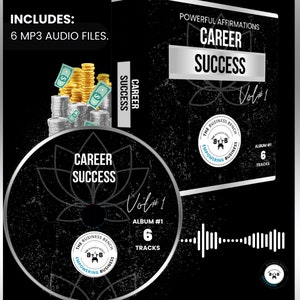 May include: A black and silver CD case with a black and white image of a lotus flower. The case has the text "Career Success Vol#1" and "The Business Bench Empowering Business" on it. The case includes 6 MP3 audio files.