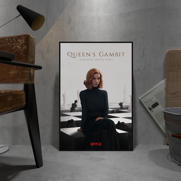 The Queen's Gambit Poster, Anya Taylor Joy Wall Art, Wall Decor Rolled Canvas Print, TV Series Poster Gift