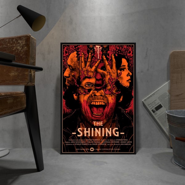 The Shining Poster, Jack Nicholson Wall Art, Wall Decor, Rolled Canvas Print, Movie Poster Gift