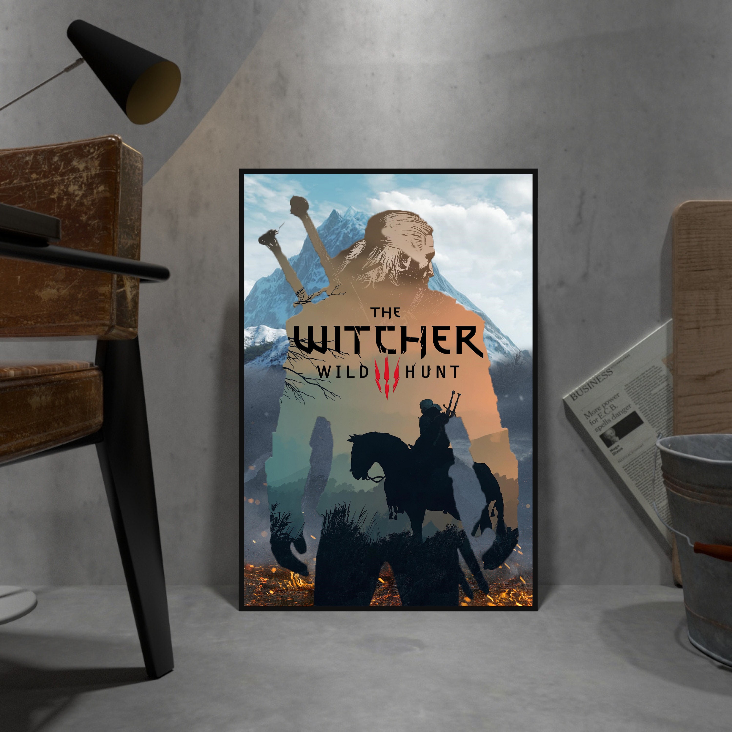 The Witcher 3 Poster, Geralt of Rivia Wall Decor, Canvas Pri