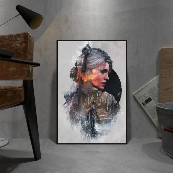 The Witcher 3 Wild Hunt Poster, Geralt of Rivia Wall Art, Wall Decor, Rolled Canvas Print, Game Poster Gift