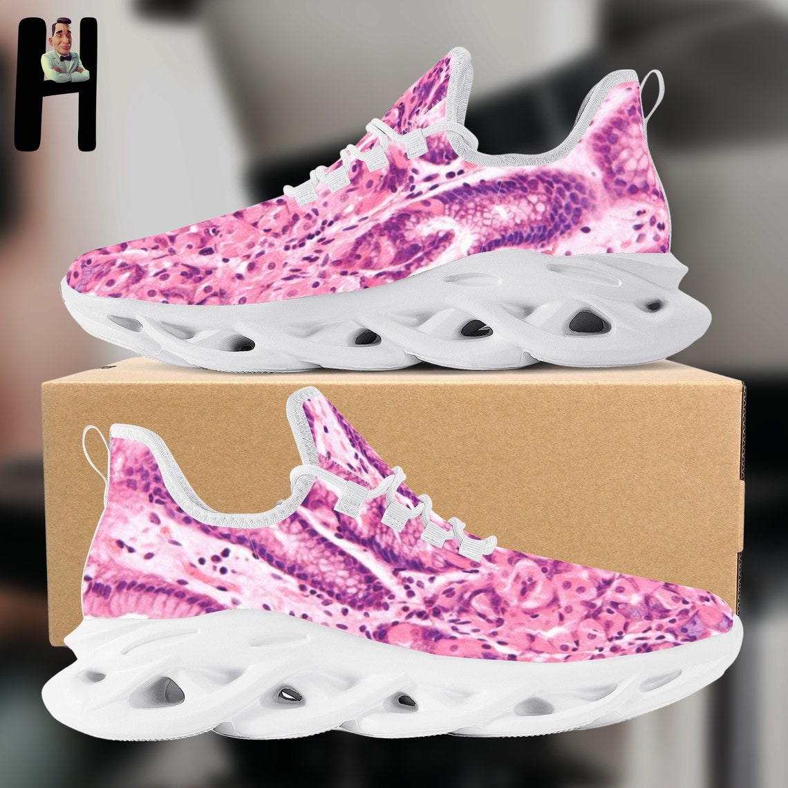 Sperm Anatomy Pattern Print Sneaker Shoes For Men Women