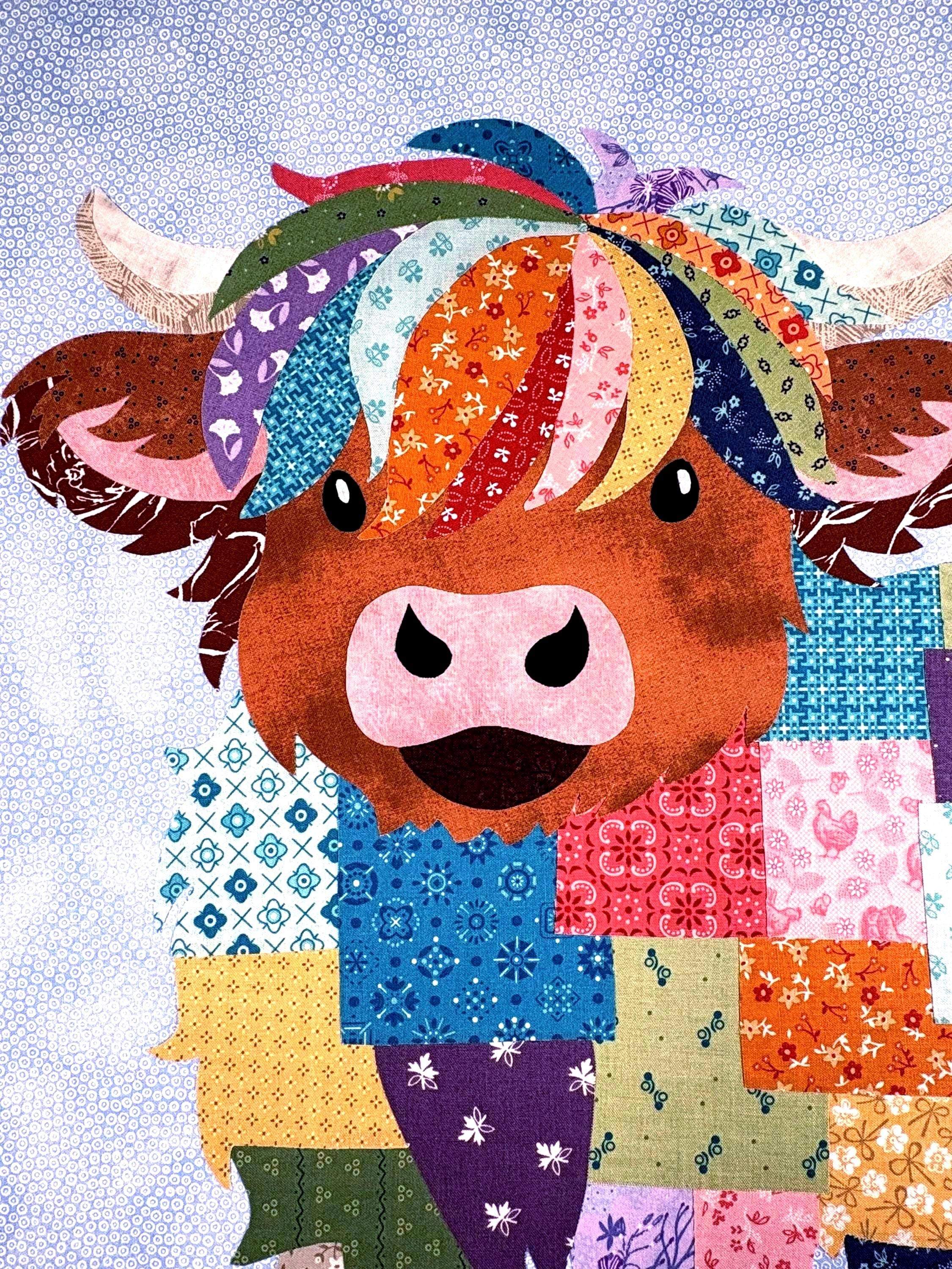 Patchwork Cow Pattern PATCHWORK HIGHLAND COW Fabric Collage, Digital Download Pdf Pattern - Etsy