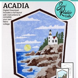 ACADIA National Park Fabric Collage Pattern